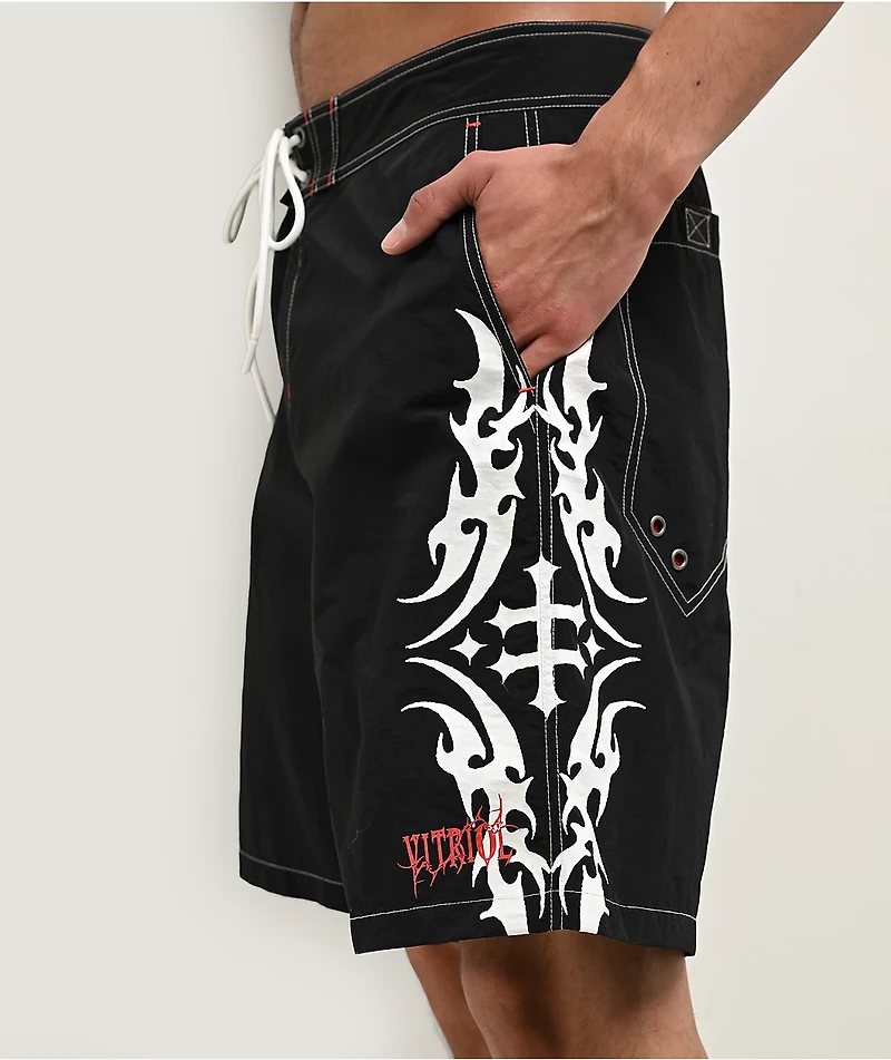 Vitriol Tattoo Black Board Shorts