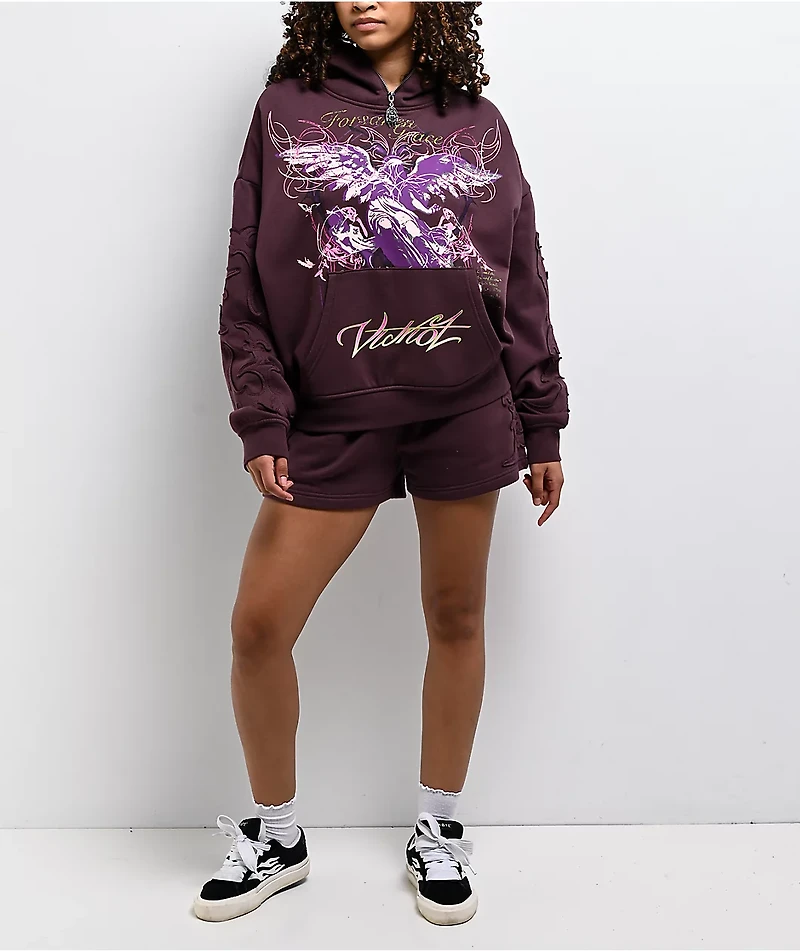 Vitriol Tessa Huckleberry Purple Sweat Shorts