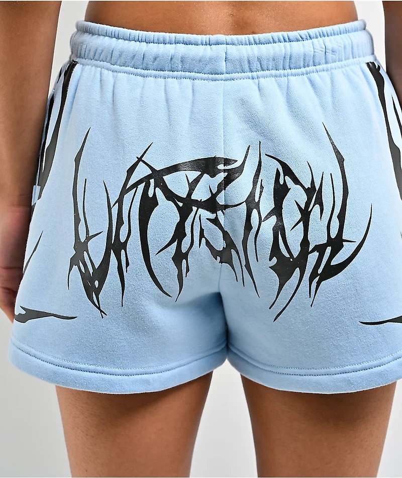 Vitriol Tessa Sigil Baby Blue Sweat Shorts