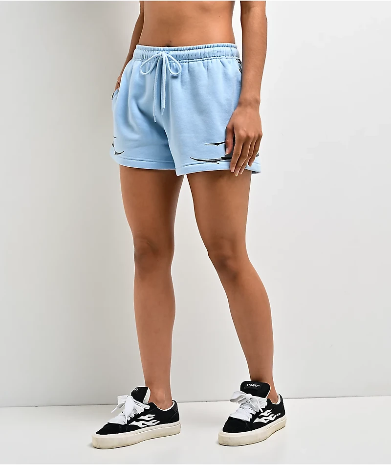 Vitriol Tessa Sigil Baby Blue Sweat Shorts