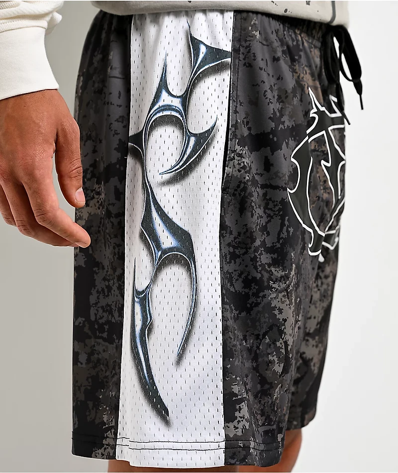 Vitriol Thorn Black & White Mesh Shorts