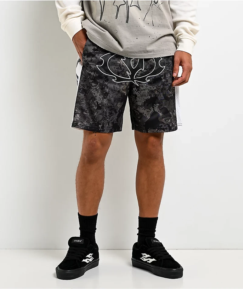 Vitriol Thorn Black & White Mesh Shorts