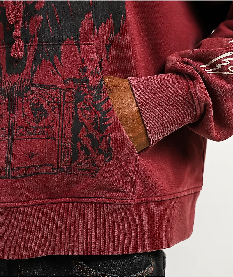 Vitriol Thunder Brown Wash Crop Zip Hoodie