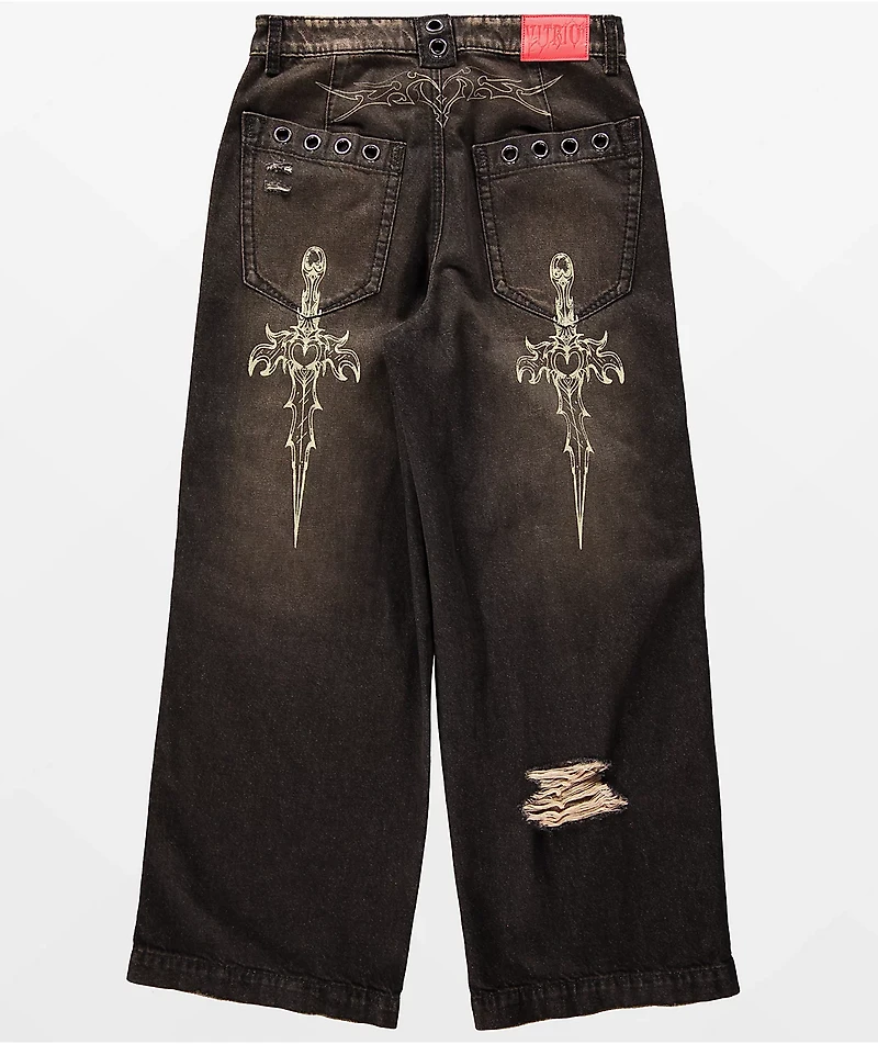 Vitriol Verona Love Dagger Sacred Black Wash Jeans