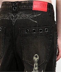 Vitriol Verona Love Dagger Sacred Black Wash Jeans