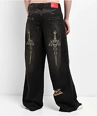 Vitriol Verona Love Dagger Sacred Black Wash Jeans