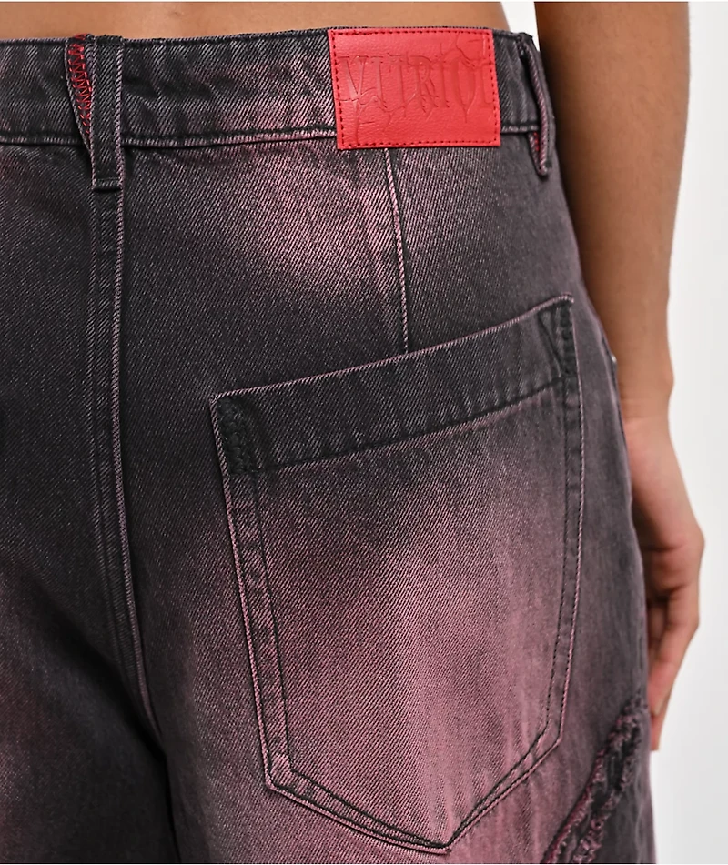 Vitriol Verona Pink Wash Wide Leg Jeans