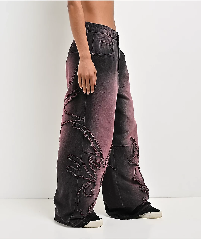 Vitriol Verona Pink Wash Wide Leg Jeans