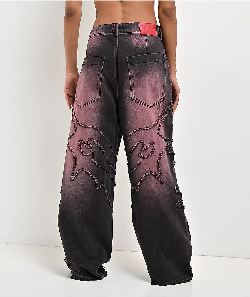 Vitriol Verona Pink Wash Wide Leg Jeans
