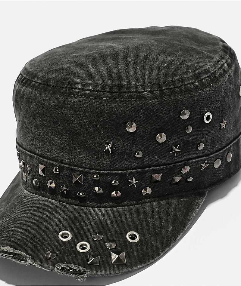 Vitriol Viggo Distressed Black Military Hat