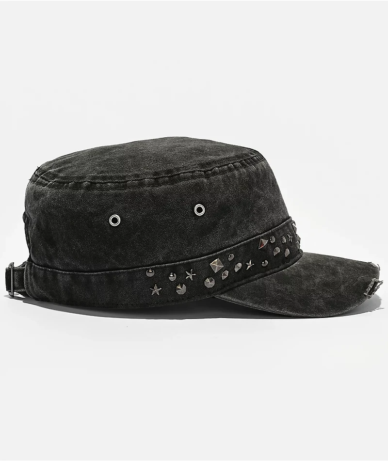 Vitriol Viggo Distressed Black Military Hat