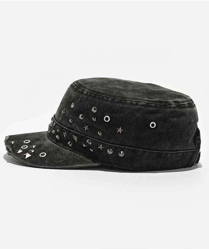 Vitriol Viggo Distressed Black Military Hat