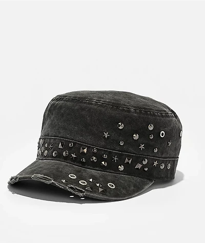 Vitriol Viggo Distressed Black Military Hat