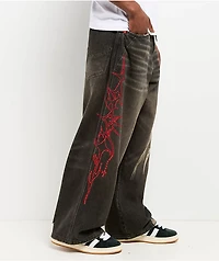 Vitriol Void Angel Ultra Wide Leg Black Jeans