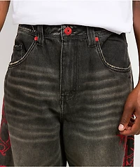 Vitriol Void Angel Ultra Wide Leg Black Jeans