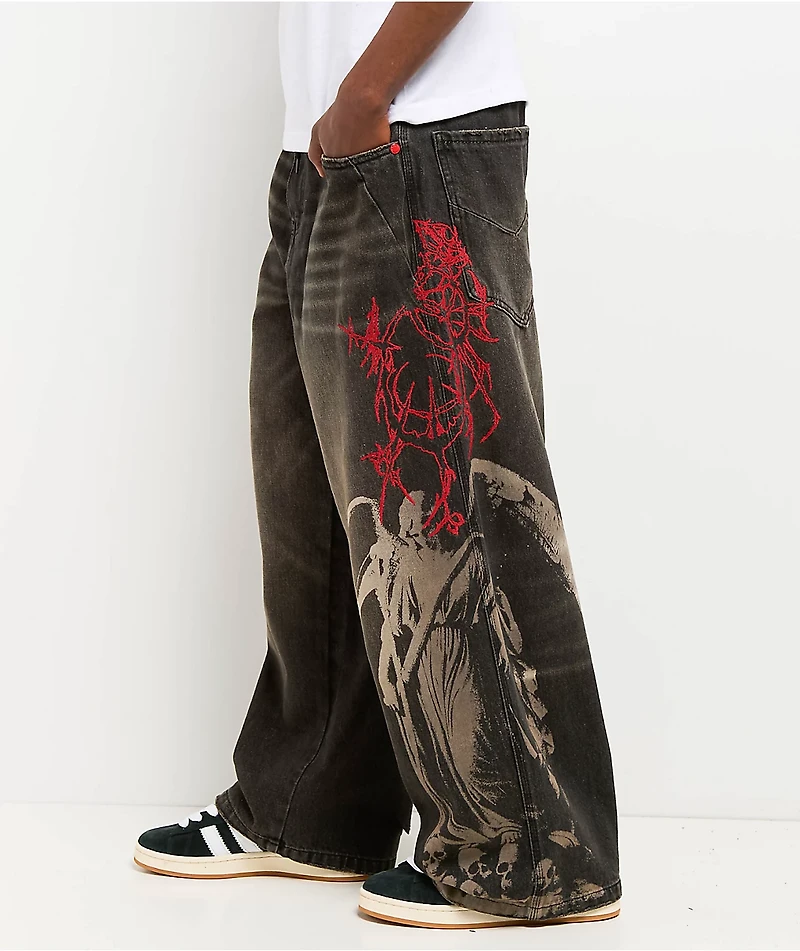 Vitriol Void Angel Ultra Wide Leg Black Jeans