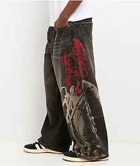 Vitriol Void Angel Ultra Wide Leg Black Jeans