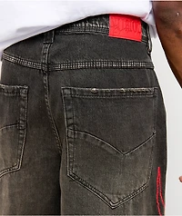 Vitriol Void Angel Ultra Wide Leg Black Jeans