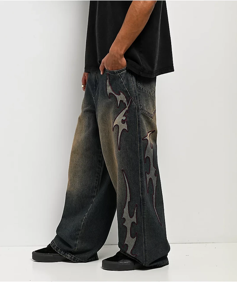 Vitriol Void Bite Blue Wash Ultra Wide Jeans