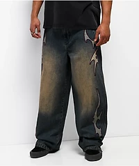 Vitriol Void Bite Blue Wash Ultra Wide Jeans