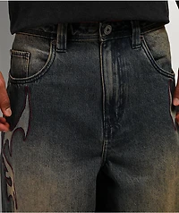 Vitriol Void Bite Blue Wash Ultra Wide Leg Jeans