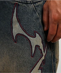 Vitriol Void Bite Blue Wash Ultra Wide Leg Jeans