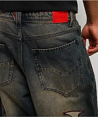 Vitriol Void Bite Blue Wash Ultra Wide Leg Jeans