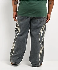 Vitriol Void Bones Blue Wash Ultra Wide Jeans