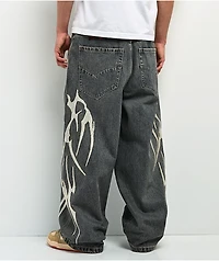 Vitriol Void Bones Blue Wash Ultra Wide Jeans