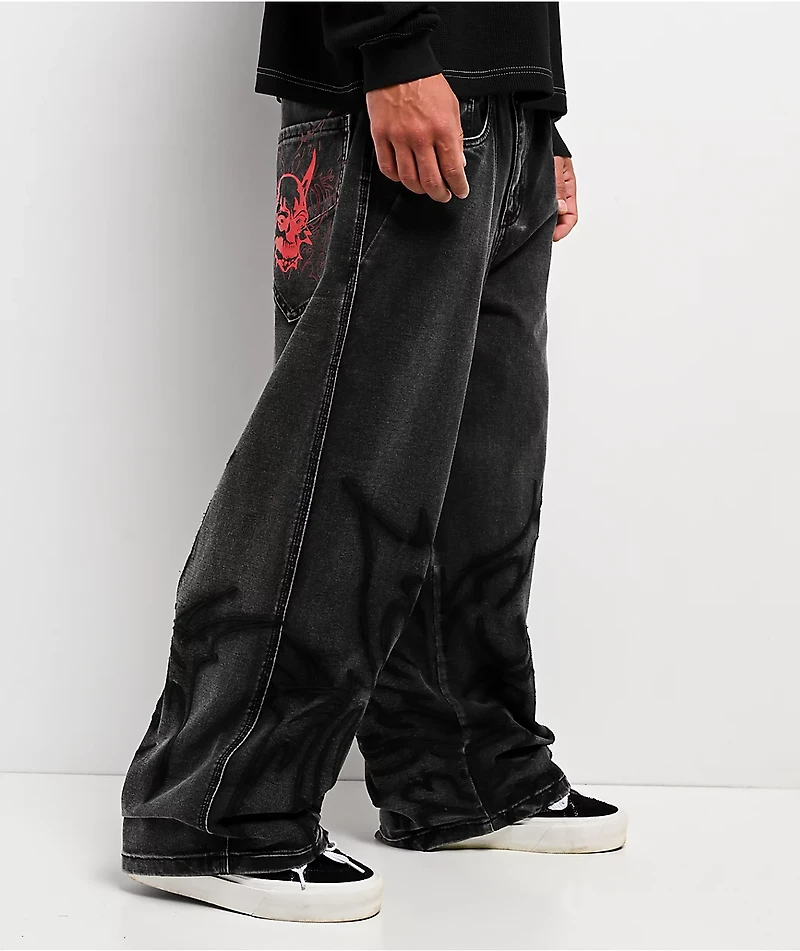 Vitriol Void Brimstone Wash Ultra Wide Canvas Pants