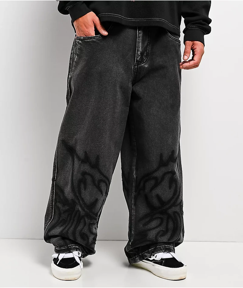 Vitriol Void Brimstone Wash Ultra Wide Canvas Pants