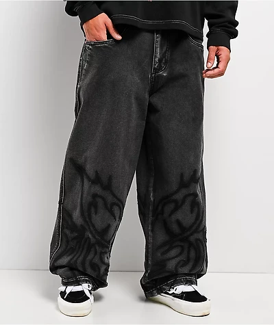 Vitriol Void Brimstone Wash Ultra Wide Canvas Pants