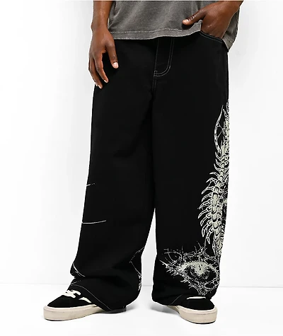 Vitriol Void Creep Black Wide Leg Jeans