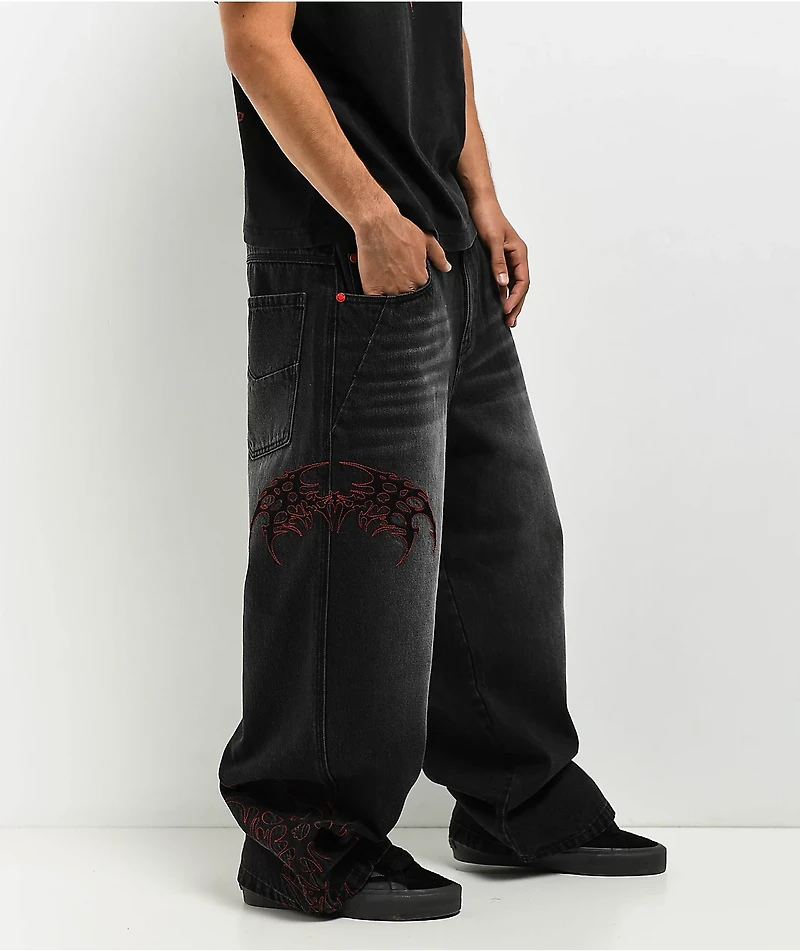 Vitriol Void Cryptic Black Wash Ultra Wide Denim Jeans