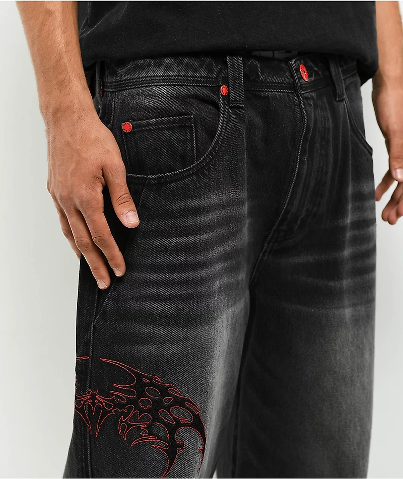 Vitriol Void Cryptic Ultra Wide Black Wash Denim Jeans