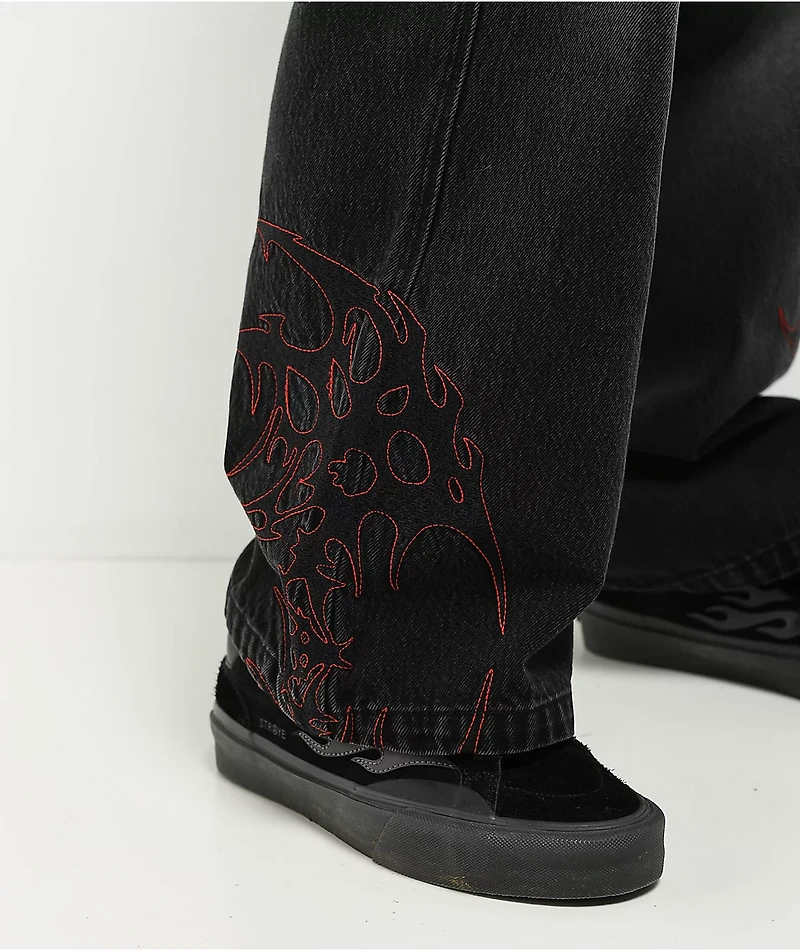 Vitriol Void Cryptic Ultra Wide Black Wash Denim Jeans