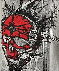 Vitriol Void Cyber Skull Grey Wide Leg Jeans