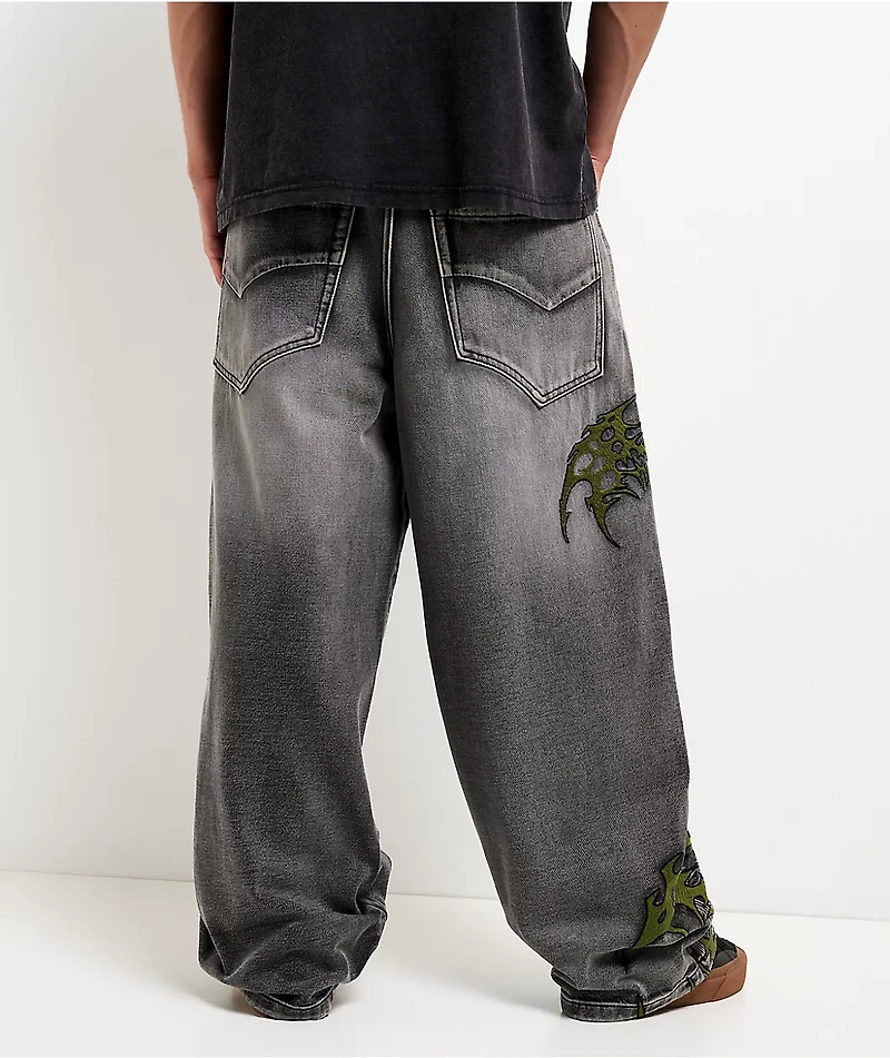Vitriol Void Infect Grey Wash Ultra Wide Jeans