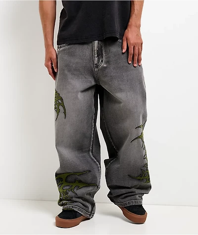 Vitriol Void Infect Grey Wash Ultra Wide Jeans