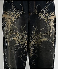 Vitriol Void Repent Dark Blue Wash Wide Leg Jeans