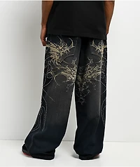 Vitriol Void Repent Dark Blue Wash Wide Leg Jeans