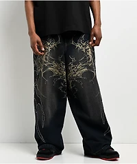 Vitriol Void Repent Dark Blue Wash Wide Leg Jeans