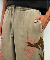 Vitriol Void Shroud Beige Fleece Sweatpants