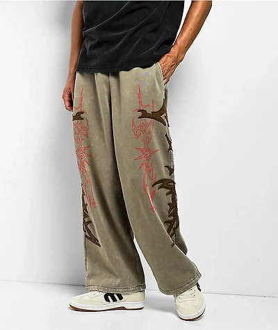 Vitriol Void Shroud Beige Fleece Sweatpants