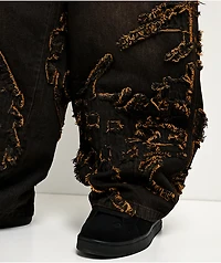 Vitriol Void Singe Brown Wash Ultra Wide Leg Jeans