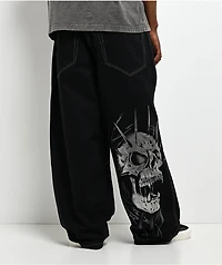 Vitriol Void Skull Black Ultra Wide Jeans