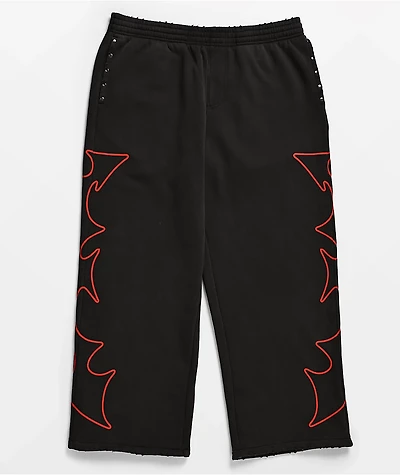 Vitriol Void Stud Black Wash Baggy Sweatpants