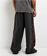 Vitriol Void Stud Black Wash Baggy Sweatpants