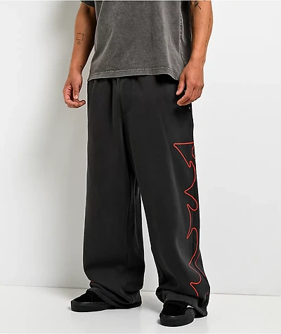 Vitriol Void Stud Black Wash Baggy Sweatpants