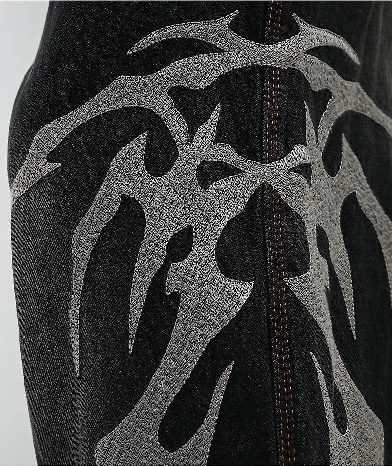 Vitriol Void Vein Black Wash Ultra Wide Jeans